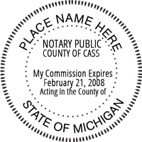 Michigan Round Notary Stamp